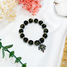 Load image into Gallery viewer, Golden Sheen Obsidian (w/ S925 Night Fury) Crystal Bracelet