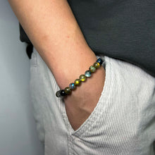Load image into Gallery viewer, Fortune Four (Labradorite, Pyrite, Black Rutile, Blue Tiger's Eye) Crystal Bracelet