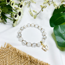 Load image into Gallery viewer, Clear Quartz x Frosted Quartz (Acrylic Butterfly Charm) Crystal Bracelet