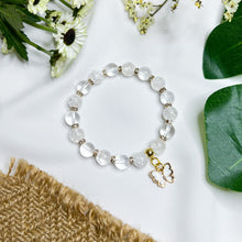 Load image into Gallery viewer, Clear Quartz x Frosted Quartz (Acrylic Butterfly Charm) Crystal Bracelet