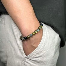 Load image into Gallery viewer, Fortune Four (Labradorite, Pyrite, Black Rutile, Blue Tiger's Eye) Crystal Bracelet