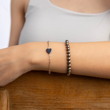 Load image into Gallery viewer, Hematite Stainless Steel Chain Crystal Bracelet
