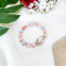 Load image into Gallery viewer, Benefactors&#39; Magnet Dzi Agate Bead (Dzi Agate Bead, Blue Lace Agate, Pink Opal, Rose Quartz) Crystal Bracelet
