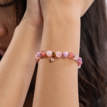 Load image into Gallery viewer, Baby Rose (Kunzite, Yan Yuan Agate, Rose Quartz) Crystal Bracelet
