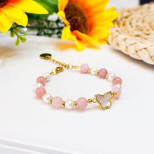 Load image into Gallery viewer, Mini Ophelia (Peruvian Pink Opal, Freshwater Pearl) Crystal Chain Bracelet
