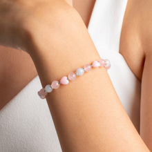 Load image into Gallery viewer, Mini Rose Matcha (Pink Conch, Icy Green) Crystal Bracelet by Ameliorate Crystals
