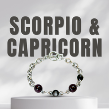 Load image into Gallery viewer, Horoscope Lucky Stones 304 Stainless Steel Chunky Chain Crystal Bracelet
