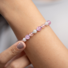Load image into Gallery viewer, Mini Fairy (Rose Quartz, Kunzite, Green Jade) Crystal Bracelet
