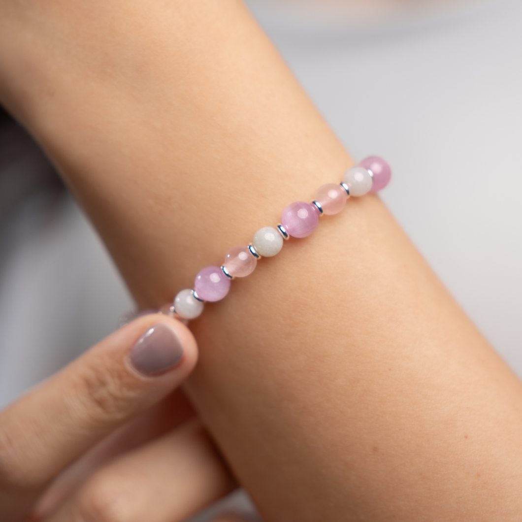 Mini Fairy (Rose Quartz, Kunzite, Green Jade) Crystal Bracelet
