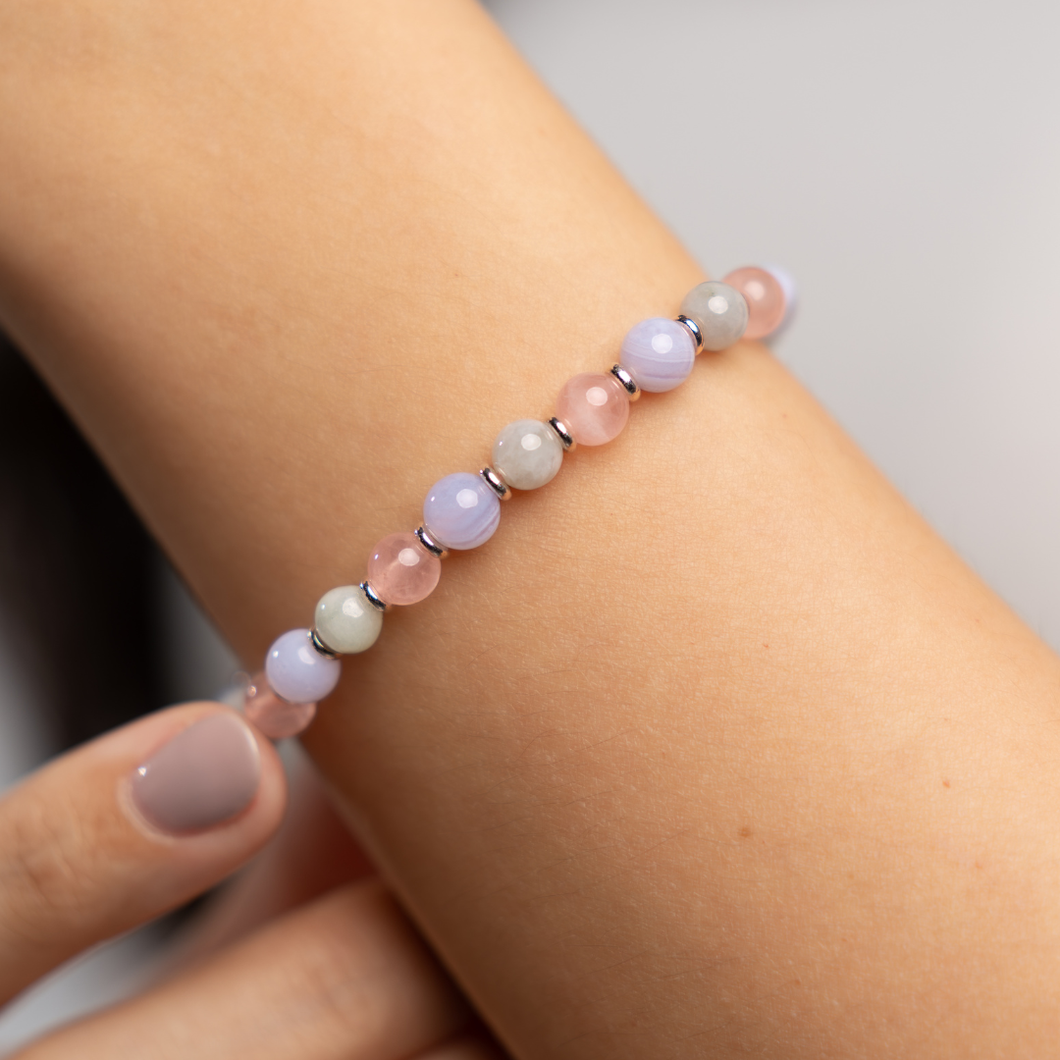 Mini Candy (Blue Lace Agate, Rose Quartz, Green Jade) Crystal Bracelet