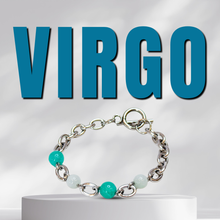 Load image into Gallery viewer, Horoscope Lucky Stones 304 Stainless Steel Chunky Chain Crystal Bracelet
