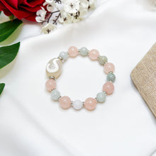 Load image into Gallery viewer, Money Hook (Dzi Agate Bead, Rose Quartz, Green Jade) Crystal Bracelet
