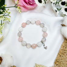 Load image into Gallery viewer, Pink Cherry Blossom (Rose Quartz, White Jade, Chalcedony) Crystal Bracelet
