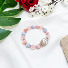 Load image into Gallery viewer, Benefactors&#39; Magnet Dzi Agate Bead (Dzi Agate Bead, Blue Lace Agate, Pink Opal, Rose Quartz) Crystal Bracelet
