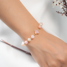 Load image into Gallery viewer, Princess Ophelia (Pink Opal, Pearl, Gold Clover) Magnetic Bracelet
