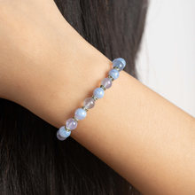 Load image into Gallery viewer, Baby Blue (Blue Chalcedony, Blue Lace Agate) Crystal Bracelet
