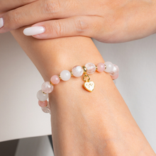 Load image into Gallery viewer, Rose Milk (RARE Pink Sericite, Peruvian Pink Opal, White Jade) Crystal Bracelet
