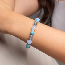 Load image into Gallery viewer, Sea Blue (Larimar, Blue Topaz, Blue Chalcedony) Crystal Bracelet

