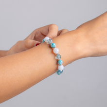 Load image into Gallery viewer, Sea Blue (Larimar, Blue Topaz, Blue Chalcedony) Crystal Bracelet
