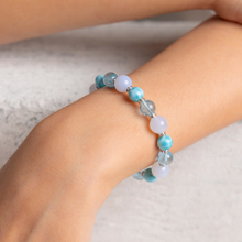 Load image into Gallery viewer, Sea Blue (Larimar, Blue Topaz, Blue Chalcedony) Crystal Bracelet
