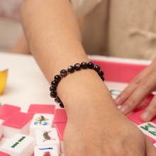 Load image into Gallery viewer, Granger (Silver Sheen Obsidian x Faceted Hematite) Crystal Bracelet
