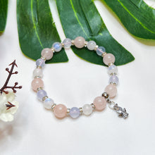 Load image into Gallery viewer, Pastel Blend of Love (Rose Quartz, Blue Chalcedony, Rainbow Moonstone, Silver Mini Angel)
