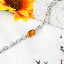 Load image into Gallery viewer, Amber Drum 304 Stainless Steel Chain Crystal Bracelet
