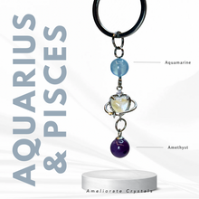 Load image into Gallery viewer, Birthstone Horoscope Crystal 304 Stainless Steel Keychains
