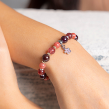 Load image into Gallery viewer, Sweet Berry (Natural Starlight Garnet, Strawberry Quartz, Rhodonite) Crystal Bracelet
