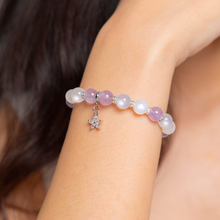 Load image into Gallery viewer, Euphoria (Lavender Quartz, Blue Chalcedony, Rainbow Moonstone) Crystal Bracelet
