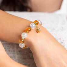 Load image into Gallery viewer, Honey Citrine x Crackled Clear Quartz Crystal Bracelet
