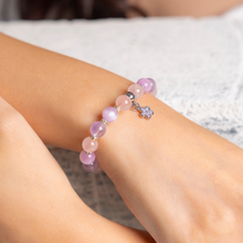 Load image into Gallery viewer, Periwinkle (Kunzite, Rose Quartz, Lavender Quartz) Crystal Crystal Bracelet
