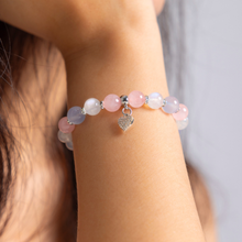 Load image into Gallery viewer, Pastel Blend of Love (Rose Quartz, Blue Chalcedony, Rainbow Moonstone) Crystal Bracelet
