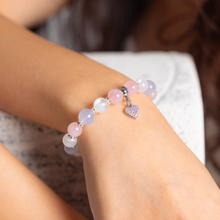 Load image into Gallery viewer, Pastel Blend of Love (Rose Quartz, Blue Chalcedony, Rainbow Moonstone) Crystal Bracelet

