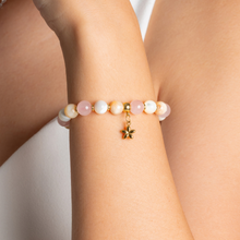Load image into Gallery viewer, Pink Buttercream (Rose Quartz, Trochus Shell, Mother of Pearl) Crystal Bracelet

