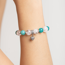 Load image into Gallery viewer, Amazonite &amp; Frosted Clear Quartz Crystal Bracelet
