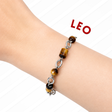 Load image into Gallery viewer, Horoscope Lucky Stones 304 Stainless Steel Chunky Chain Crystal Bracelet
