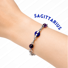 Load image into Gallery viewer, Horoscope Lucky Stones 304 Stainless Steel Chunky Chain Crystal Bracelet
