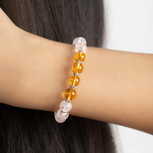 Load image into Gallery viewer, Citrine x Frosted Quartz Crystal Bracelet
