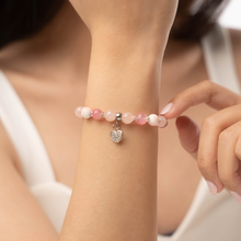 Load image into Gallery viewer, Misty Rose Crystal Bracelet (Rose Quartz, Rhodonite, Pink Conch)
