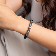 Load image into Gallery viewer, Labradorite (Grade AAA) x Black Tourmaline Crystal Bracelet
