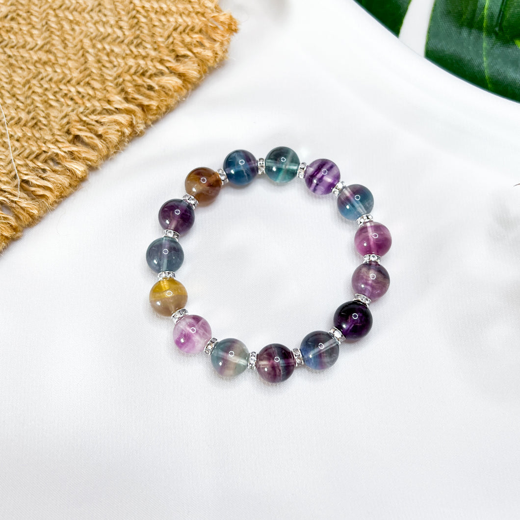 Rainbow Fluorite Crystal Bracelet