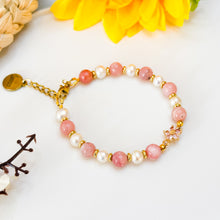 Load image into Gallery viewer, Mini Ophelia (Peruvian Pink Opal, Freshwater Pearl) Crystal Chain Bracelet
