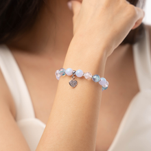Load image into Gallery viewer, Ocean Blue (Santa Maria Aquamarine, Blue Chalcedony, Clear Quartz) Crystal Bracelet
