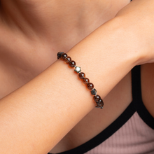 Load image into Gallery viewer, Mini Smoky Stars (Abalone Shell Stars, Smoky Quartz) Crystal Bracelet
