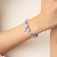 Load image into Gallery viewer, Ocean Blue (Santa Maria Aquamarine, Blue Chalcedony, Clear Quartz) Crystal Bracelet
