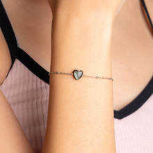 Load image into Gallery viewer, Dainty Abalone Shell Heart Chain Crystal Bracelet
