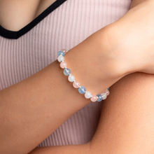 Load image into Gallery viewer, Mini Gummy (Rose Quartz, Icy White Jade, Aquamarine) Crystal Bracelet
