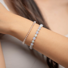 Load image into Gallery viewer, Mini Icy Green (Blue Lace Agate, Green Jade) Crystal Bracelet
