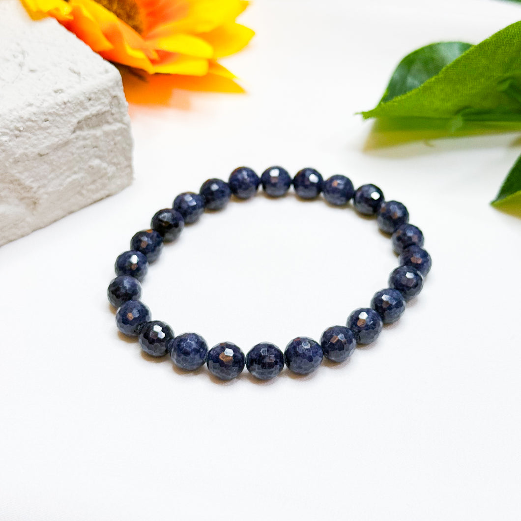 Faceted Blue Sapphire Crystal Bracelet